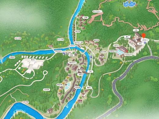 江北结合景区手绘地图智慧导览和720全景技术，可以让景区更加“动”起来，为游客提供更加身临其境的导览体验。