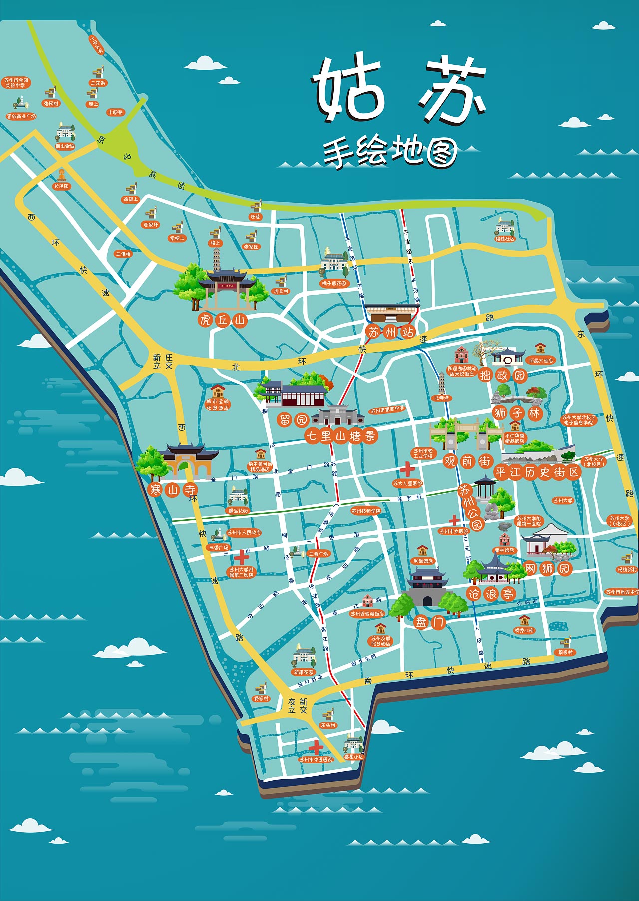 江北手绘地图景区的文化宝藏