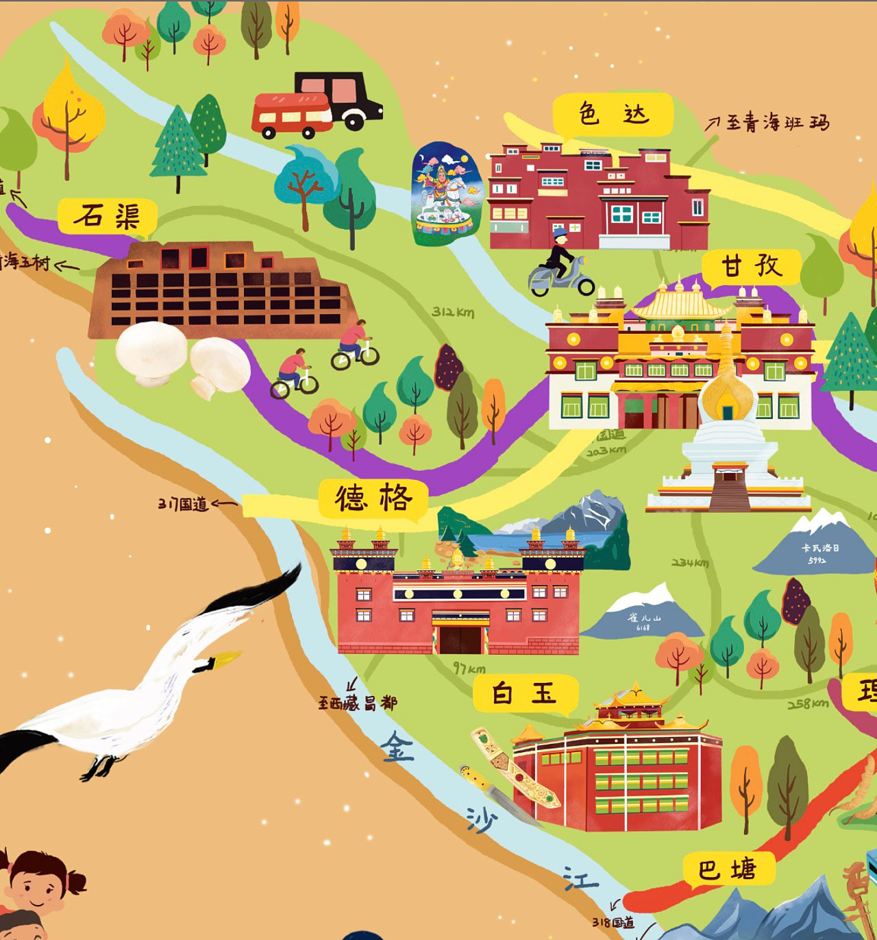 江北手绘地图景区的文化宝库